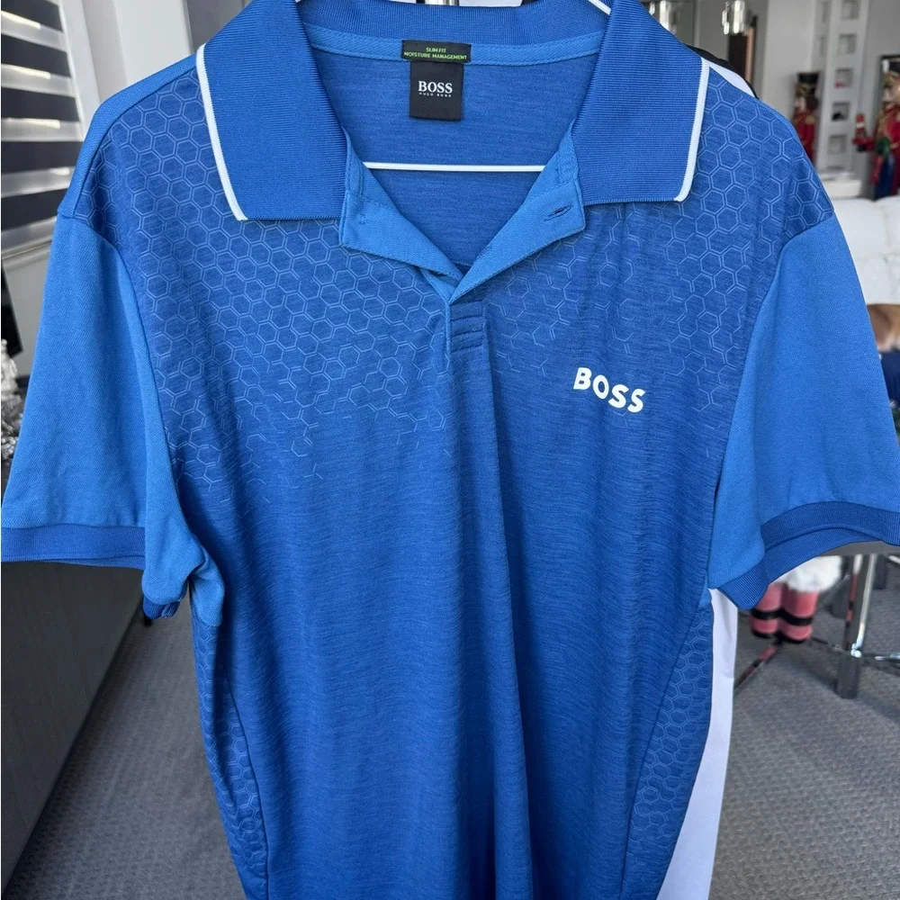 Men’s Boss Royal Blue Polo Shirt Size X-Large - Picture 1 of 5